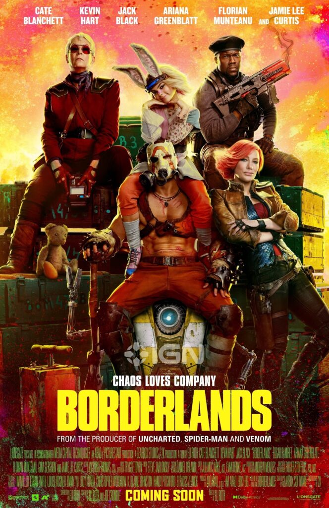 borderlands first poster shows off cast including jaimee lee curtis and cate blanchett